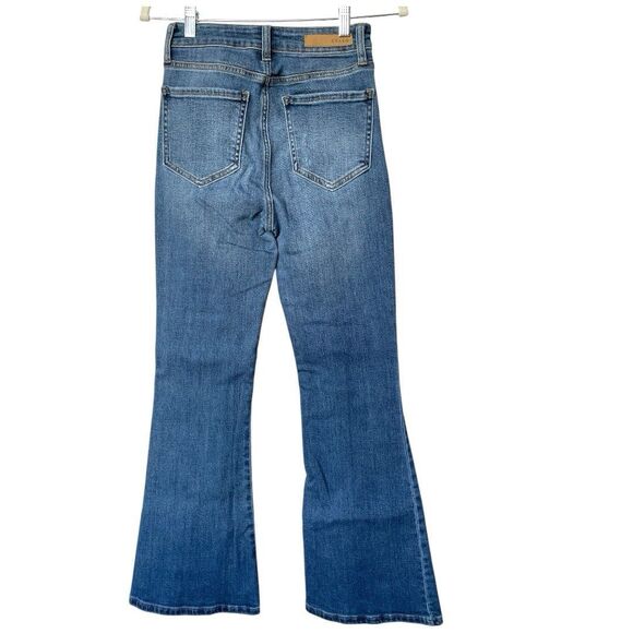 Cello Women’s Flare Denim Jeans Slit Leg Size 3 Blue - Picture 7 of 13